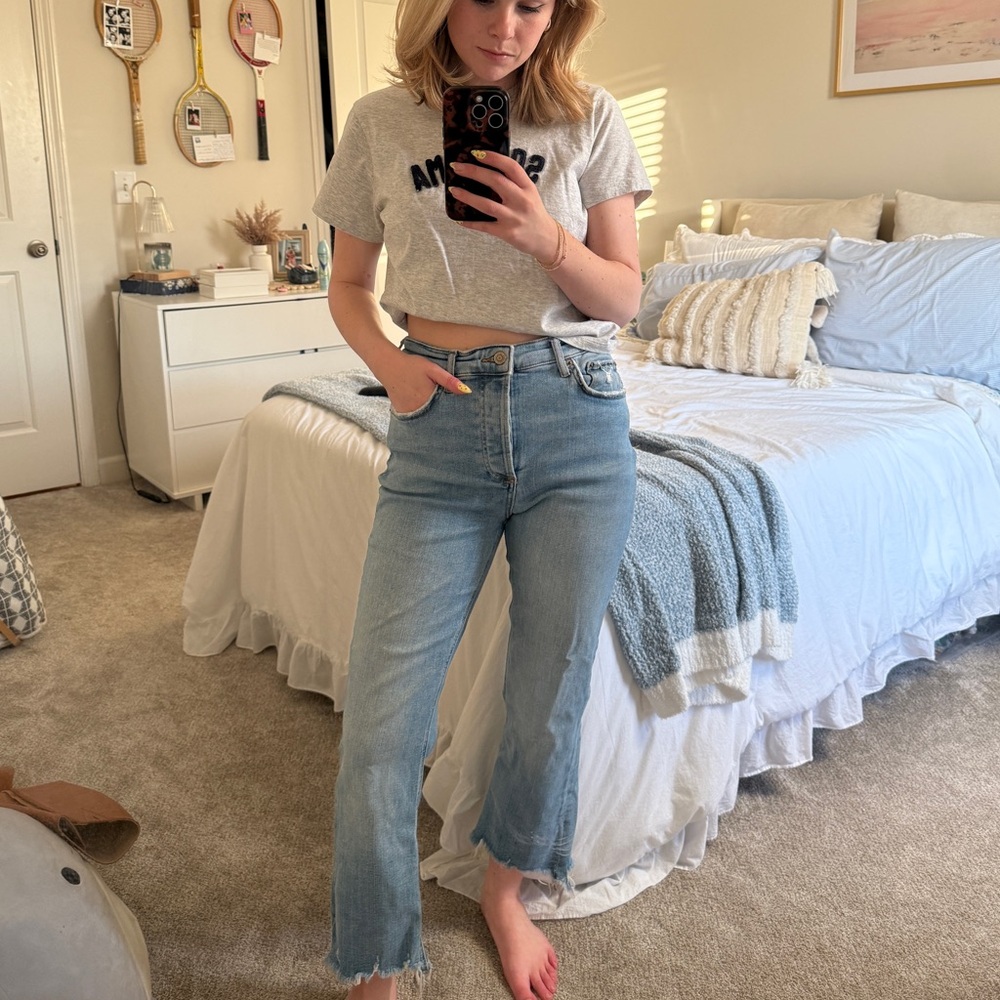 Denim ankle length jeans